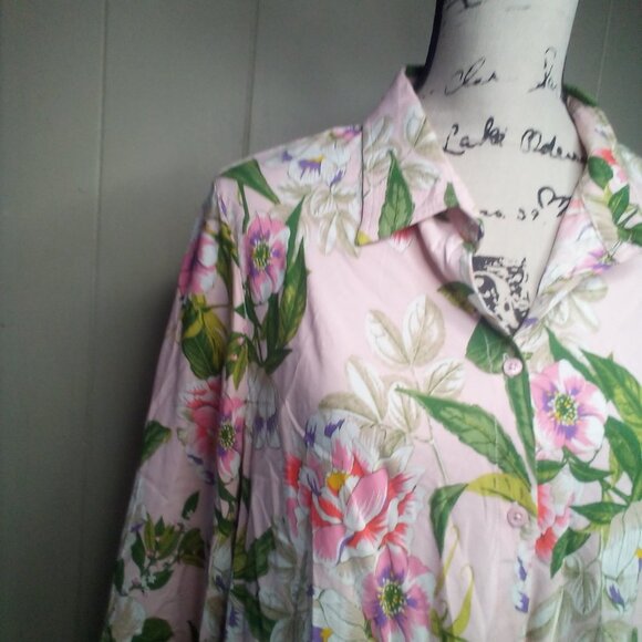 Grace Elements Blouse XL Button Up 3/4 Sleeve Floral Colorful - Picture 11 of 16
